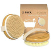 2 Pack Dry Body Brush with Soft and Stiff Bristles, Suitable for All Kinds of Skin